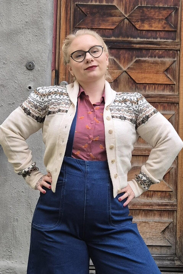Emmy Cardigan Fair Isle Antique white