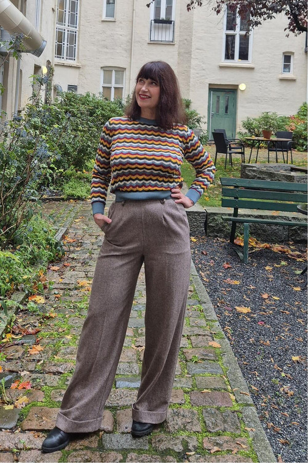 Weekend Doll Bukse Katherine Herringbone brun