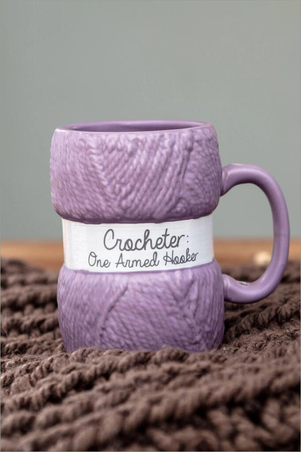 Boxer Gifts Kopp "Crocheter mug" lilla