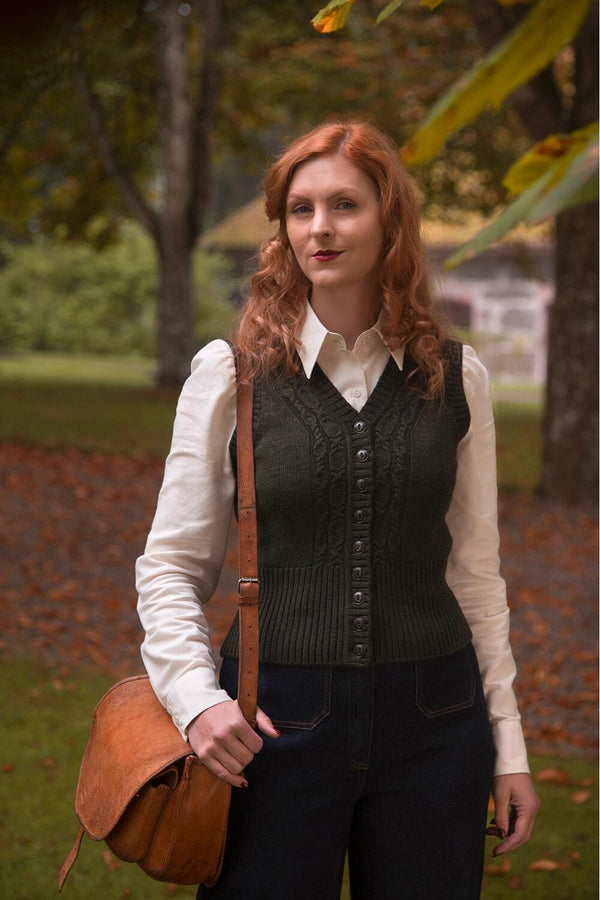 Emmy Vest Sassy Sweater Pine