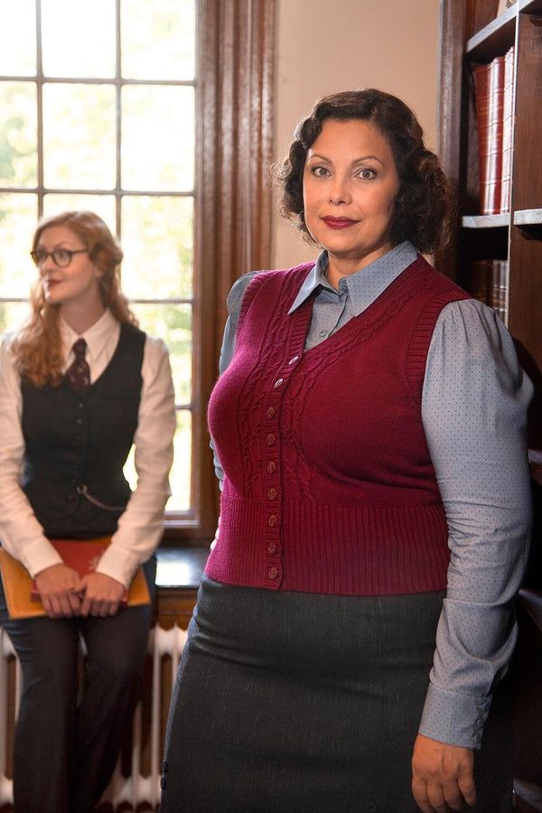 Emmy Vest Sassy Sweater Maroon