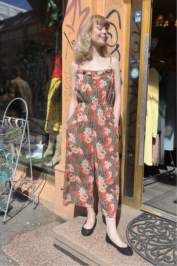 Hell Bunny Jumpsuit Ukulele oransje