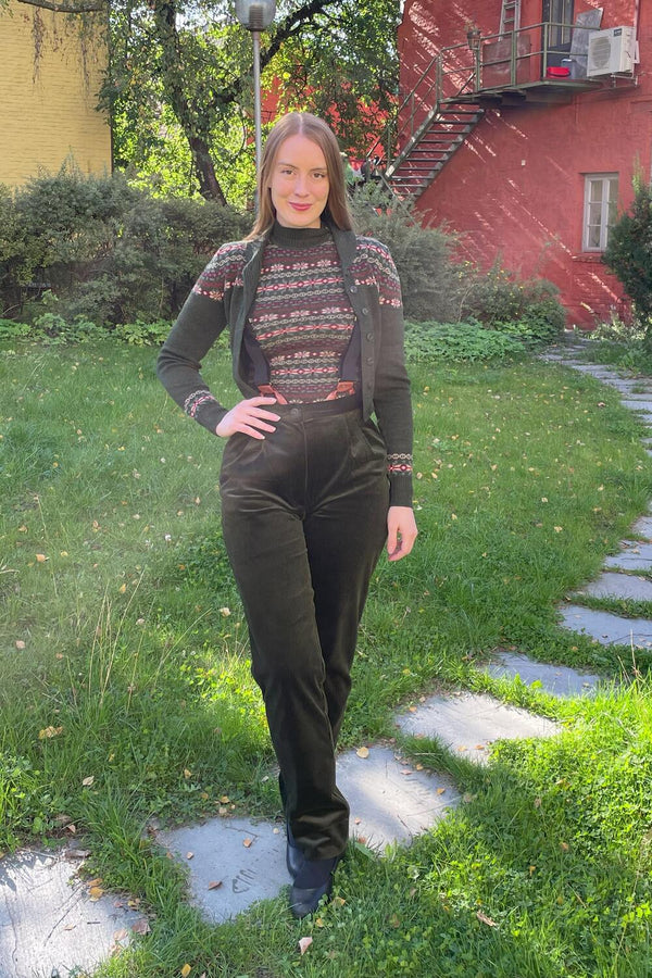 Emmy Cardigan Fair Isle Pine