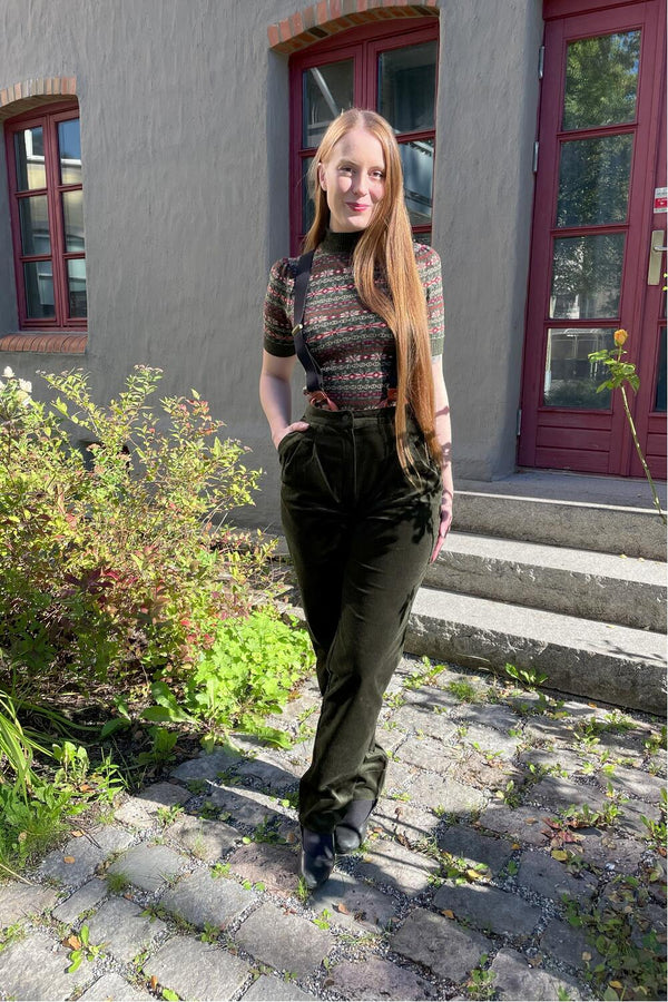 Emmy Bukser Hepp Hepburn skogsgrønn