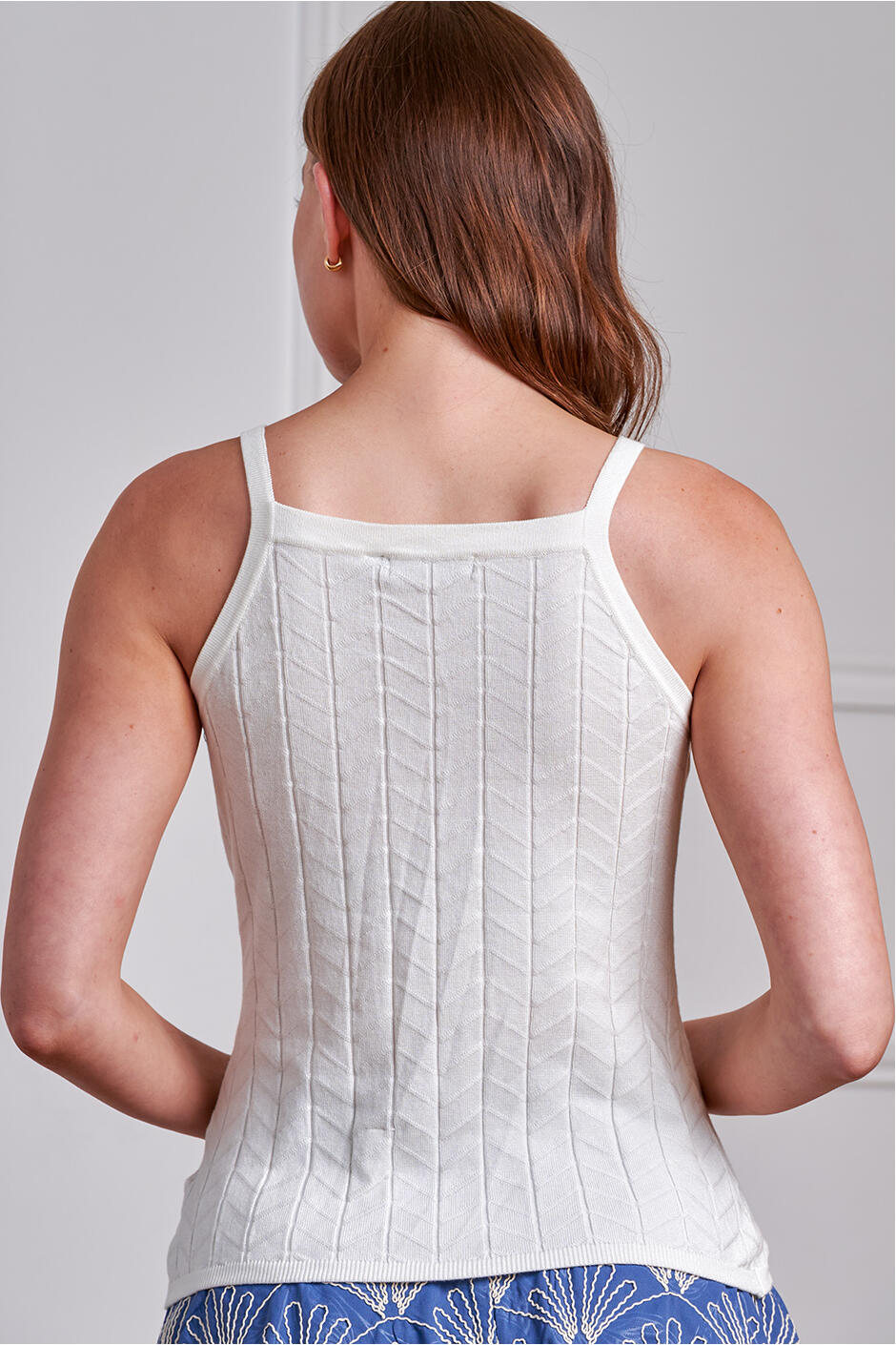 Banned Joy - hvit strikket singlet – Manillusion