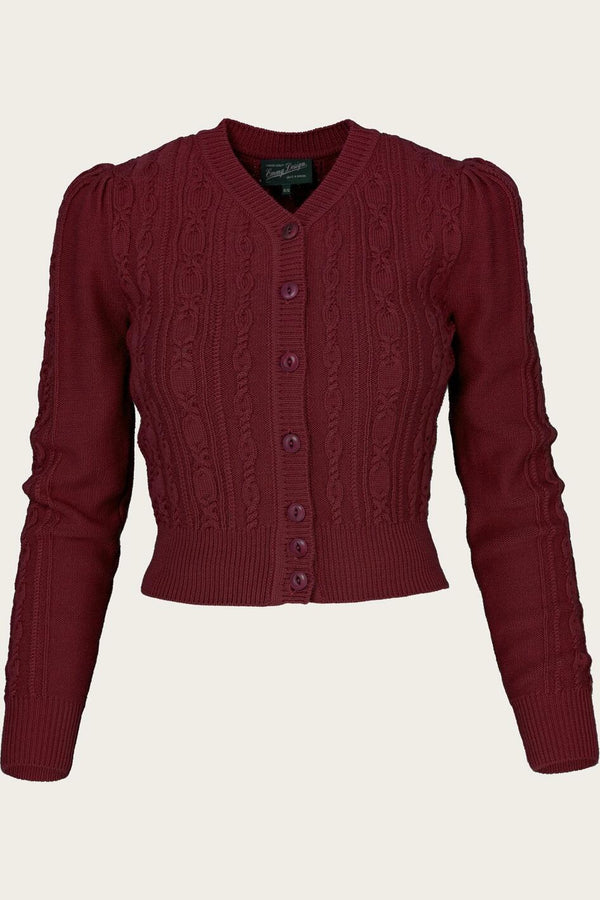 Emmy Cardigan Ice Skater Maroon