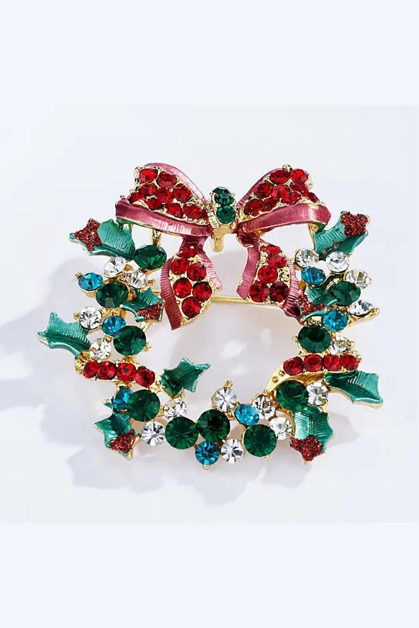 Byren Brosje Julekrans grønn