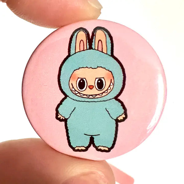 Bite Your Granny Button Monster Rosa