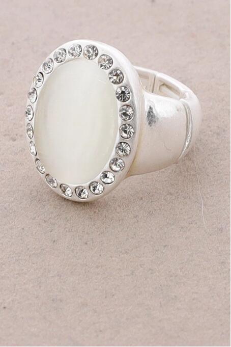 Sten Shop Rings Sølvforgylt ring med sten og strass. – Manillusion