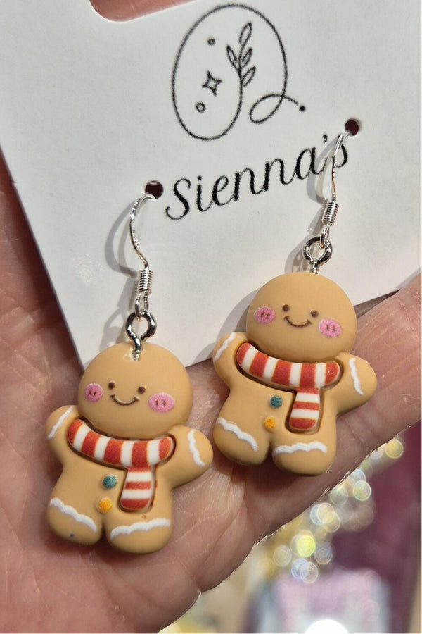 Sabrina øredobber pepperkakemann brun