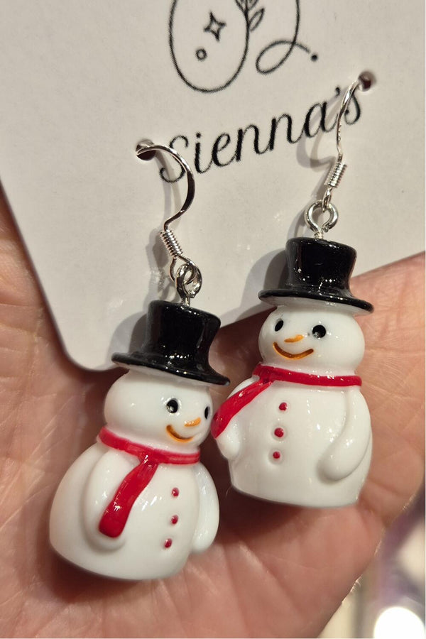 Sabrina øredobber snømann hvit