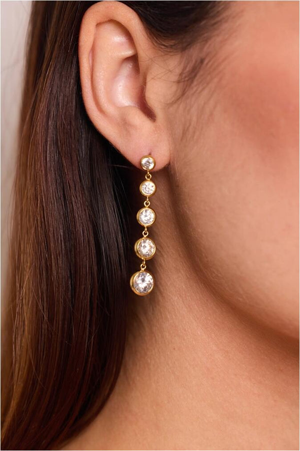 Byren Øredobber String av strass gull