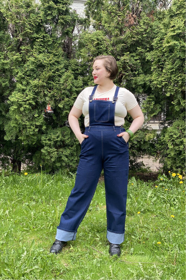 Collectif Dungarees Pippa Denim marineblå