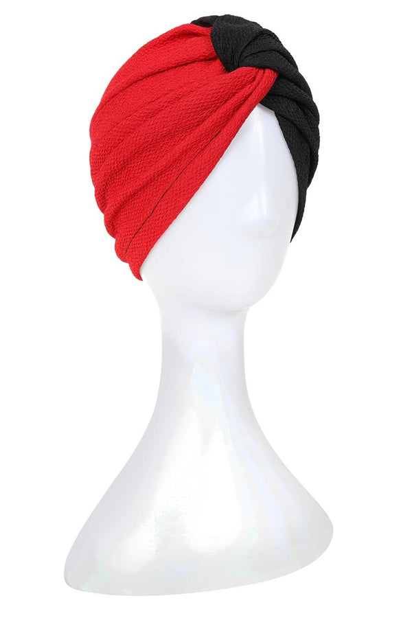 Collectif Hatt Zuzanna turban two tone sort/rød