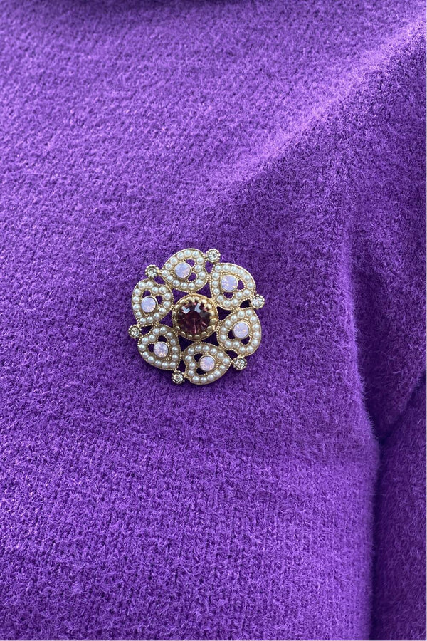 Lovett & Co Brosje Love heart rosa