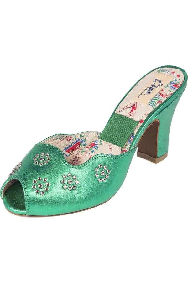 Miss Lfire Sko Charrise diamonte sandal grønn