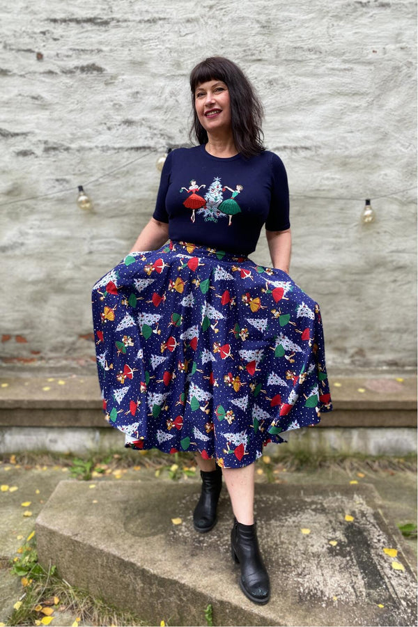 Banned Swingskjørt Vintage pinups blå