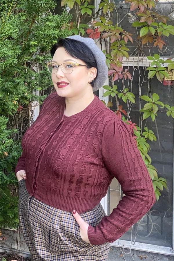 Emmy Cardigan Ice Skater mulberry
