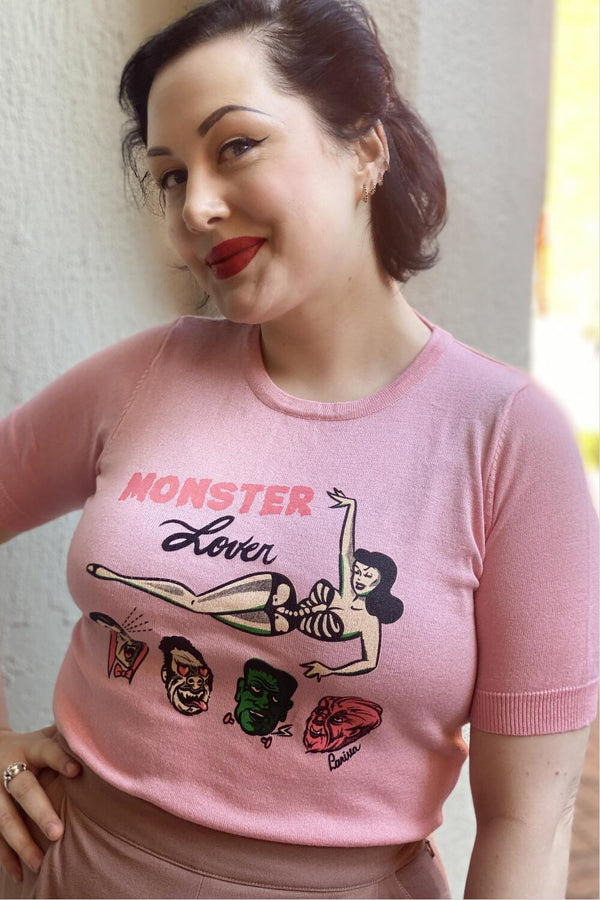 Mischief Made Genser Monster lover rosa